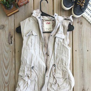 YMI Kahki Hooded Vest
